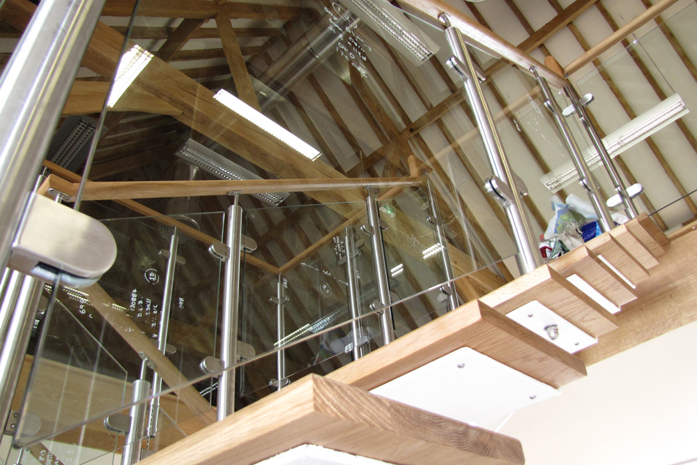 Widbury Hill barn conversion internal stairs